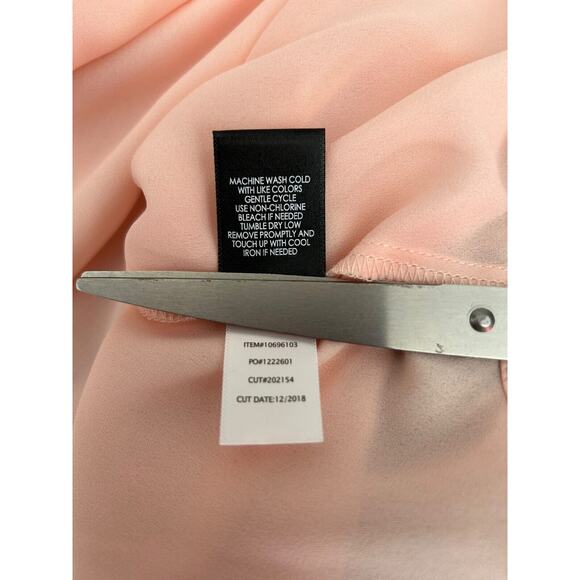 Torrid Top Womens Size 1 Peachy Pink Harper Georgette Pullover 3/4 Sleeve Blouse - Picture 11 of 14